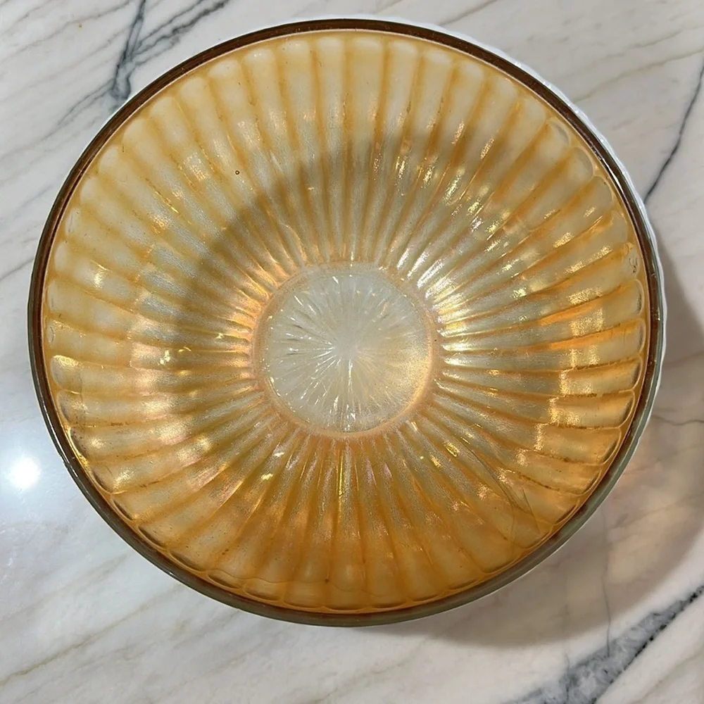 Imperial Original Carnival Glass Smooth Rays Marigold Rubigold